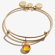 November Topaz Birthstone Charm Bangle