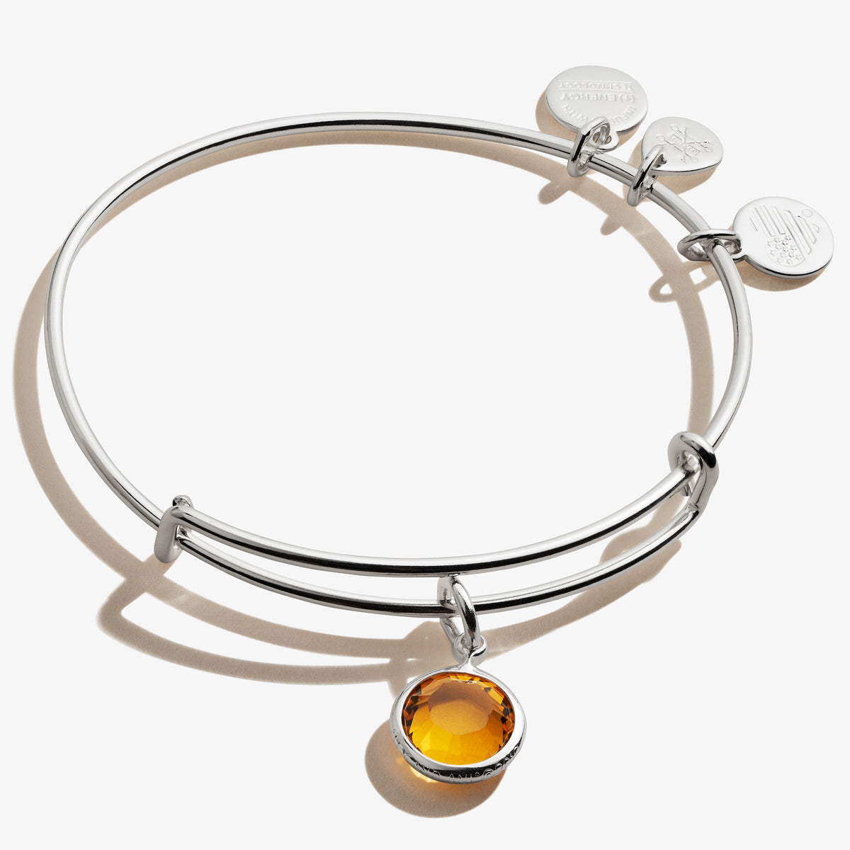 November Topaz Birthstone Charm Bangle