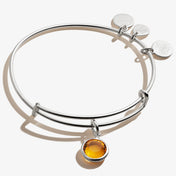 November Topaz Birthstone Charm Bangle