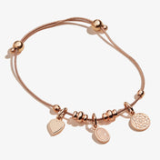 Heart + Rose Quartz Gemstone Multi-Charm Bracelet