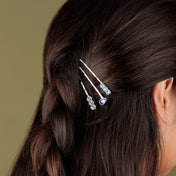 Sapphire + Snowflake Hair Pins, Set of 3