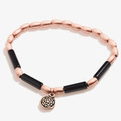 New Beginnings Charm + Onyx Stretch Bracelet