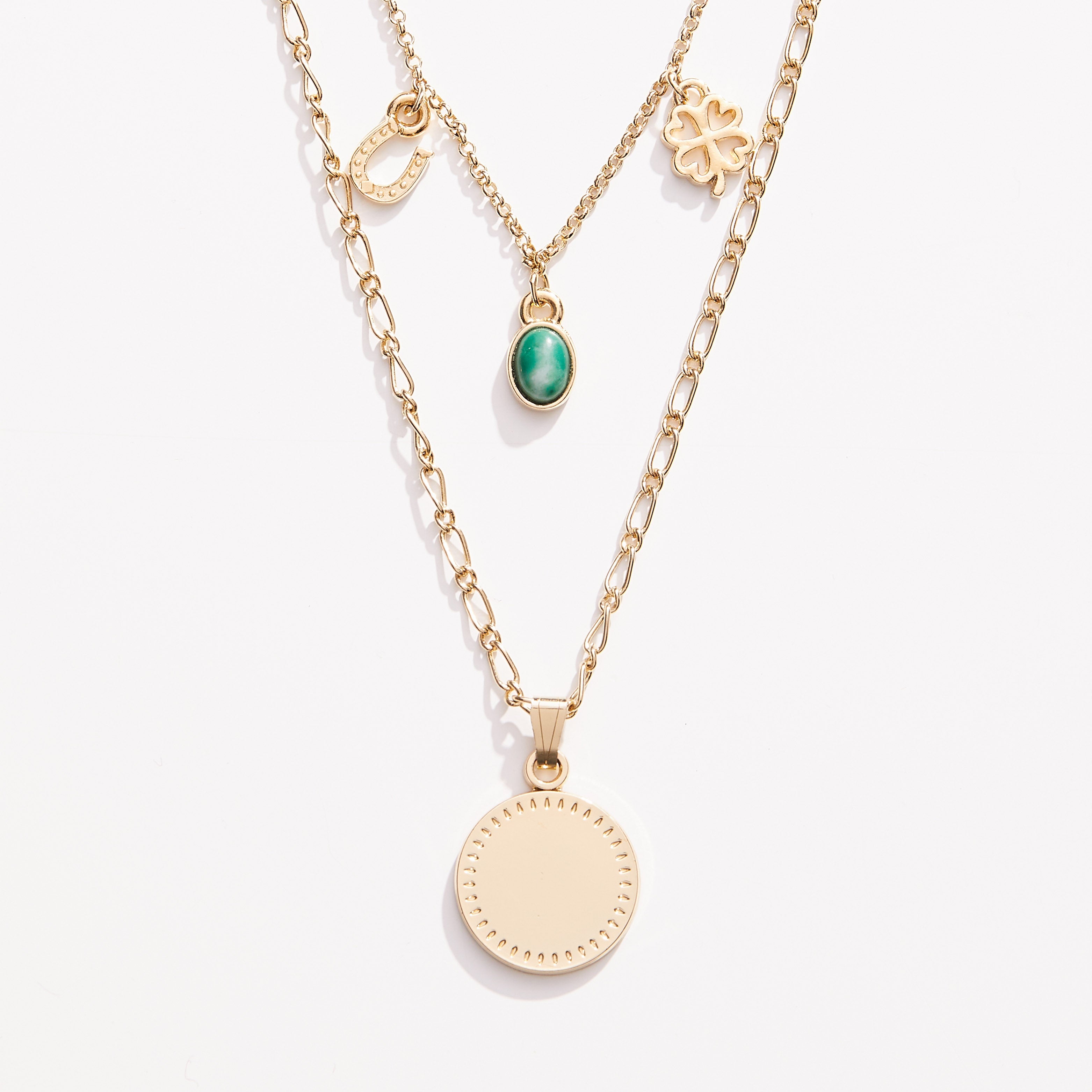 Luck + Prosperity Multi-Charm Layered Necklace