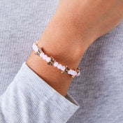 Butterfly Beaded Wrap Bracelet, Peony Pink