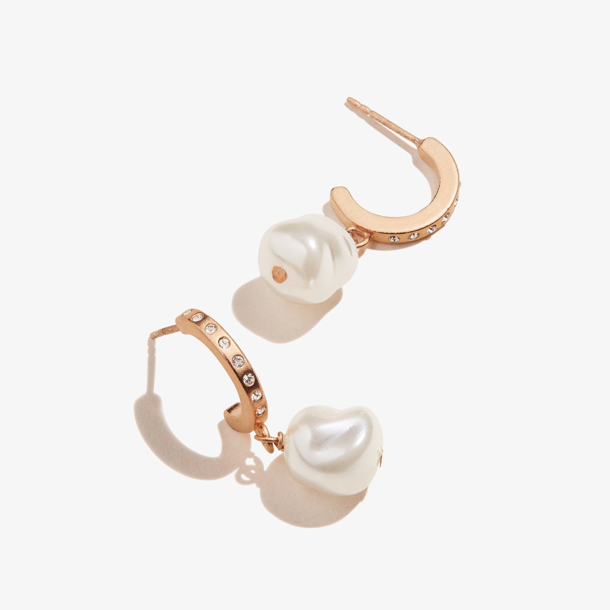 Pavé Pearl Hoop Earrings