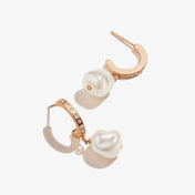 Pavé Pearl Hoop Earrings