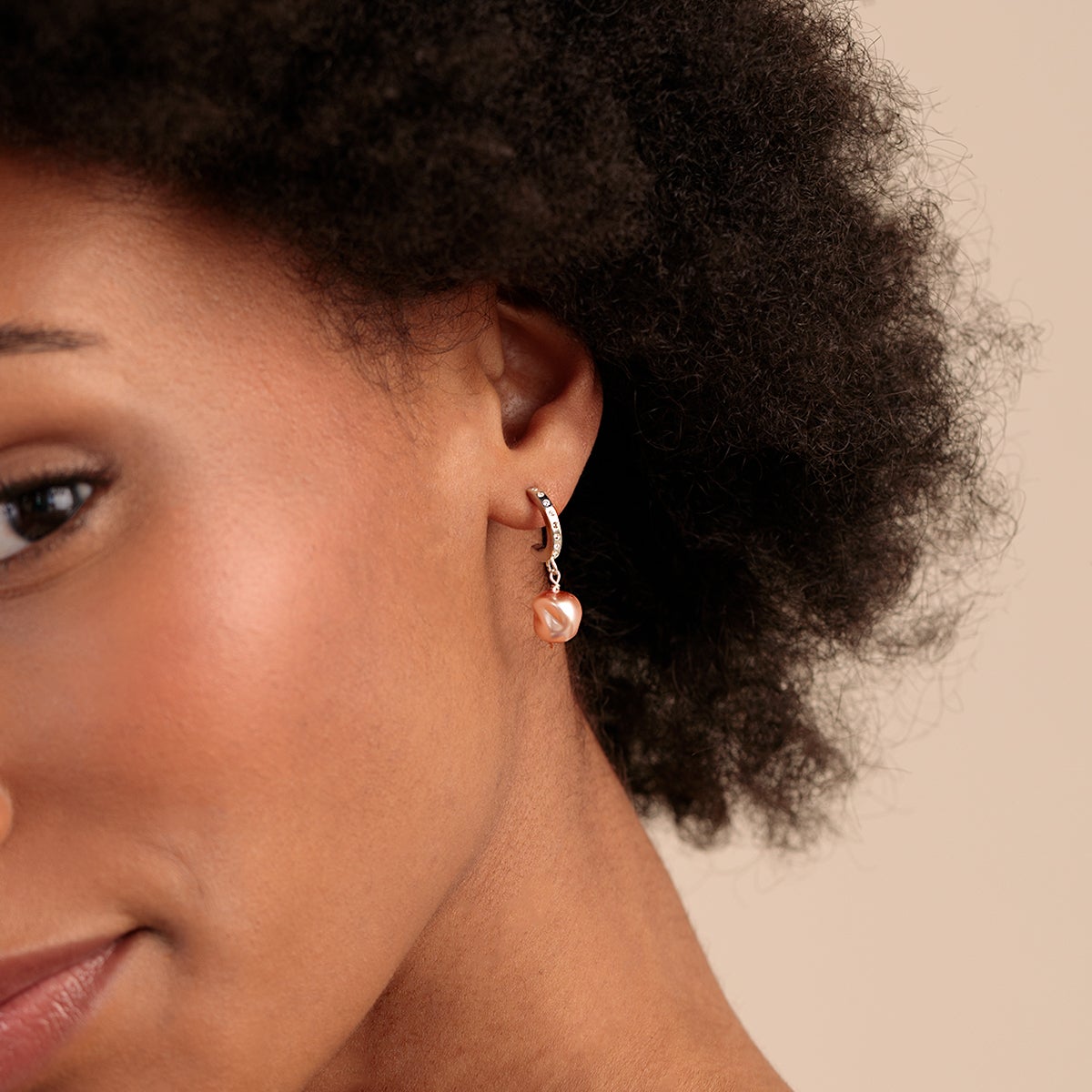 Pavé Pearl Hoop Earrings