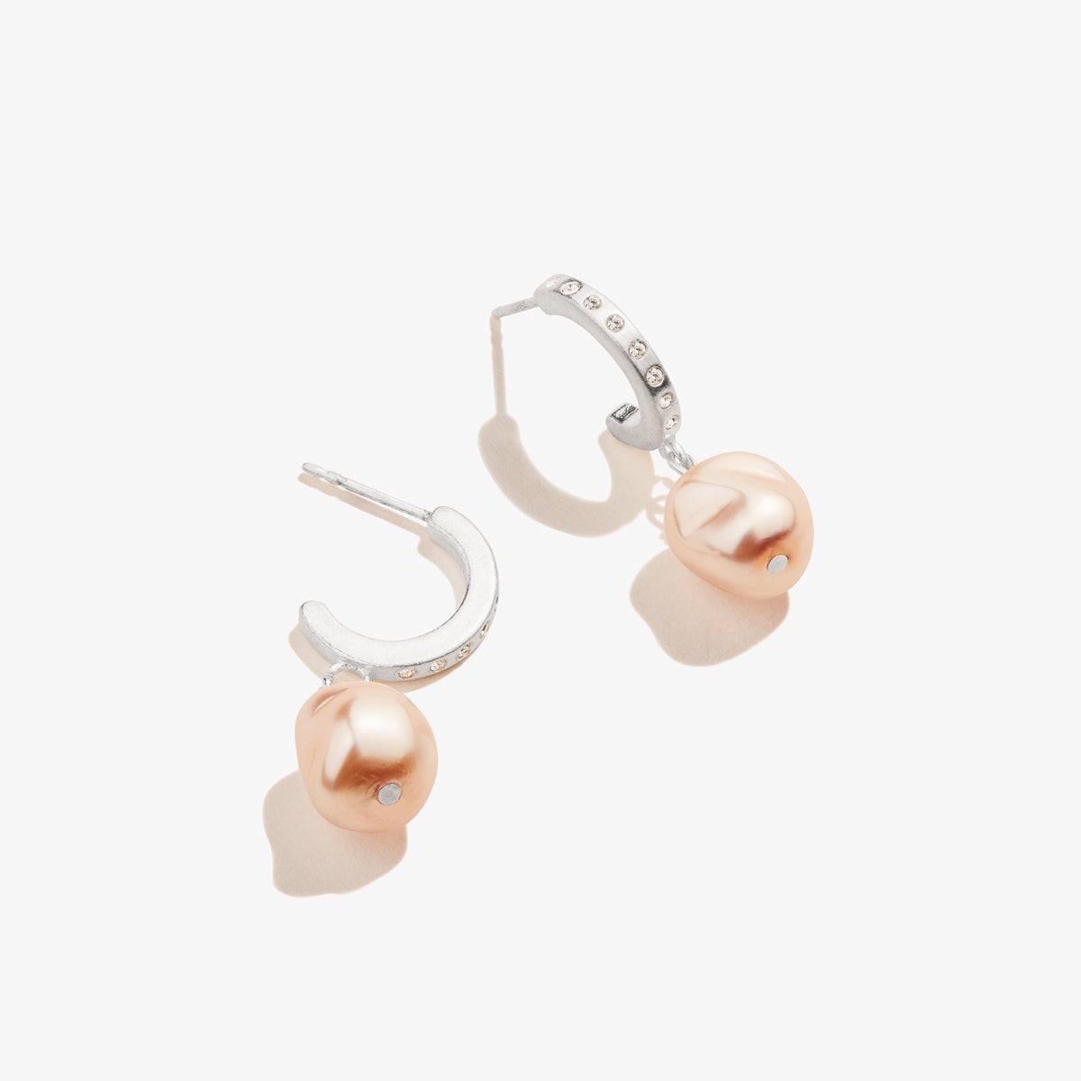 Pavé Pearl Hoop Earrings